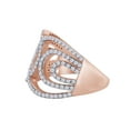 thumbnail image 3 of AFFY Round Cut Cubic Zirconia Crossover Band Ring in 14k Rose Gold Over Sterling Silver (0.70 Cttw) Size - 6, 3 of 5