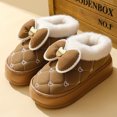 thumbnail image 3 of Zapatillas de algodón de invierno para mujer con lazos para parejas de otoño e invierno, uso doméstico en interiores, zapatillas de felpa de suela suave y gruesa para mujer, 3 of 5
