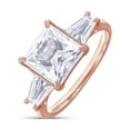 thumbnail image 4 of 2.50 Carat 7MM Princess & Tapered Cut Lab Created Moissanite Diamond 3-Stone Engagement Ring For Women In 14K Rose Gold Over Sterling Silver (VVS1 Clarity, 2.50 Cttw)-9.5, 4 of 7
