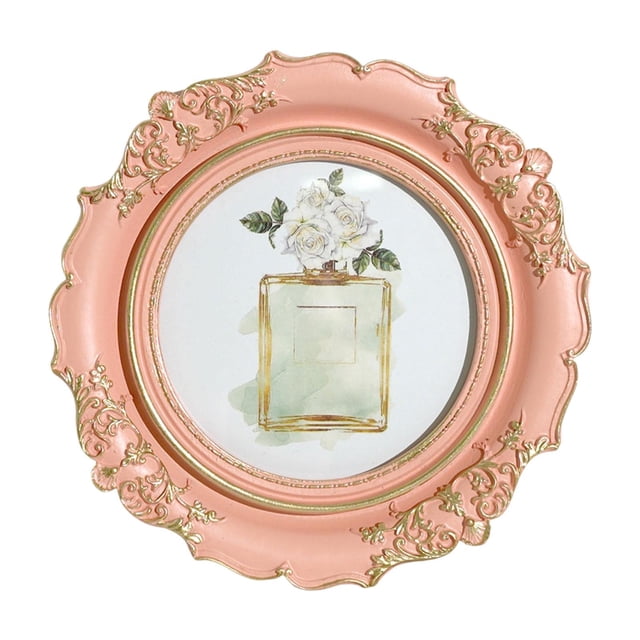 Luzkey Picture Frame Photo Frame Display Handcrafted DIY Retro Design Home Decor Tabletop Decoration for Office Living Room Bathroom Pink