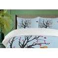 thumbnail image 4 of Ambesonne Love Duvet Cover Sets, Tree Blossom Love Birds Art, 2-Queen, Pale Blue Multicolor, 4 of 7