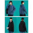 thumbnail image 3 of Spring And Autumn Fall Shoulder Loose Solid Color Hooded Sweater Men's And Women's Couple Pullover Long Sleeve Shirt, 3 of 4
