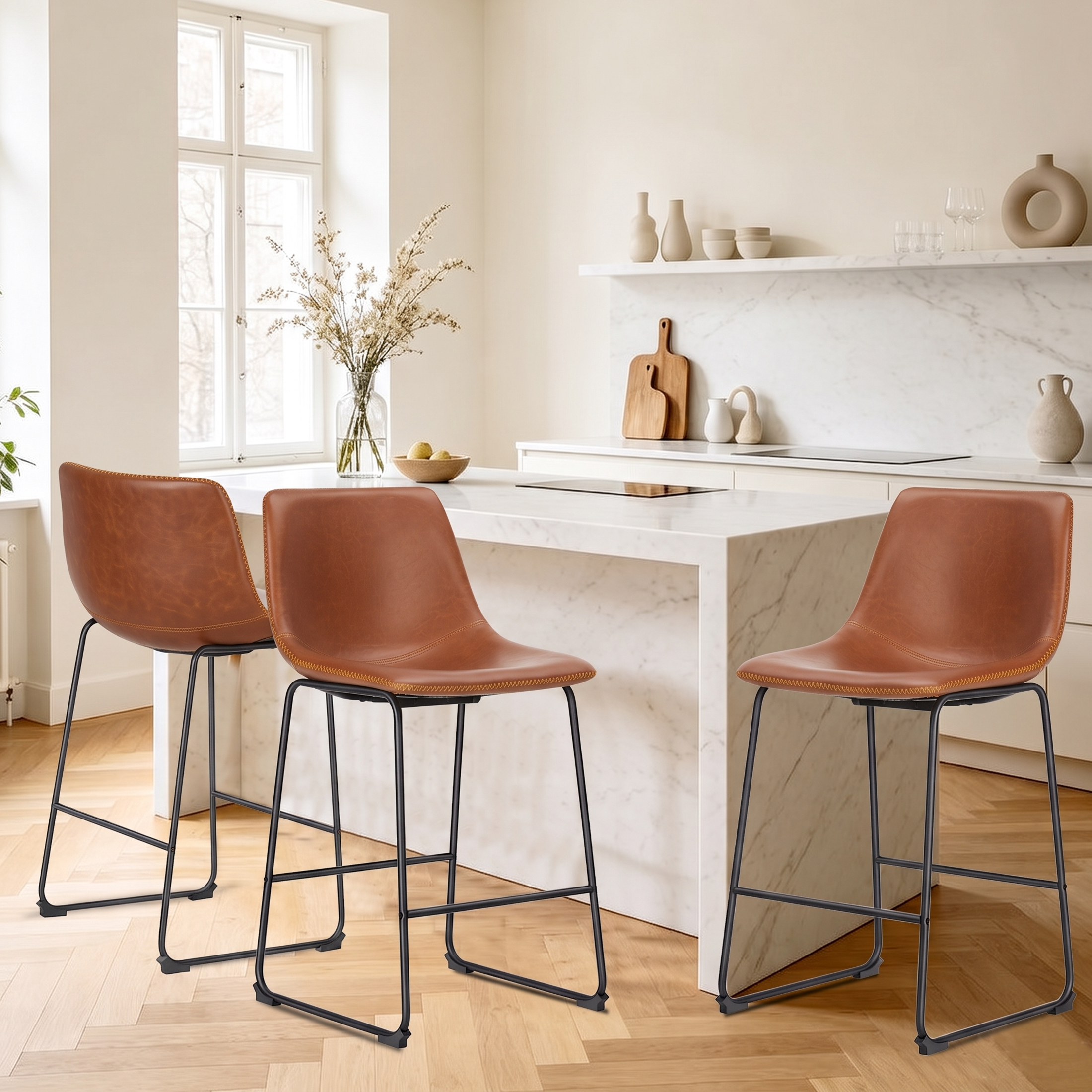 Concetta Counter Height Bar Stools, Set of 2, Brown photo 7