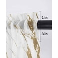 thumbnail image 6 of White Gold Abstract Tier Curtains 24 Inch Length, Sheer Curtains for Bedroom Living Room Window Modern Marble Geometric Rod Pocket Voile Drapes Kitchen Curtains Small Half Window 27.5"x24" 2 Panels, 6 of 6