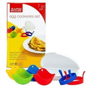 Rapid Brands 8-Piece Microwave Poached Egg & Omelette Cookware Set, Dishwasher-Safe, Microwaveable, & BPA-Free Plastic