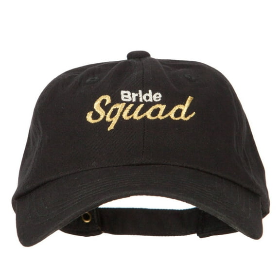 Glitter Bride Squad Embroidered Unstructured Washed Cap - Black OSFM