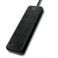 thumbnail image 3 of Philips 6-ft 9-Outlet Surge Protector, 1 USB-A, 1 USB-C, 15W, 2400 Joules, Braided Cord, 6ft, Black, 3 of 10