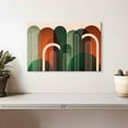 thumbnail image 2 of Elephant Stock Mid-century Arches Orange Green Wall Art - Horizontal Canvas Wall Art - Living Room Wall Decor - Abstract Canvas - Brown And Green Decor By Urban Epiphany - 12" x 8", 2 of 4