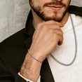 thumbnail image 4 of Everly Men's Sterling Silver 4.2mm Foxtail Chain Necklace and Bracelet Set - 24 in + 9 in, 4 of 9