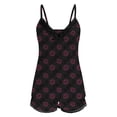 thumbnail image 4 of Pajamas For Women Set Valentines Day Heart Print V Neck Tank Top And Elastic Waist Shorts Sleepwear Soft 2 Piece Outfits Loungewear Sets Black M, 4 of 5