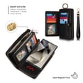 thumbnail image 5 of Allytech Wallet Case for Samsung Galaxy S24 Ultra, Zipper Pocket + Card Slots, [Full Body Protection] PU Leather Zipper Wallet Detachable Magnetic Phone Case with Wristband & Buckle - Black, 5 of 9