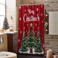 thumbnail image 3 of Merry Christmas Bathroom Shower Curtain Vintage Xmas Trees Stars Winter Snowflakes Red Waterproof Washable Shower Curtains for Bathtub Bath Decor with Grommets and Hook 36 X 72 Inch, 3 of 8