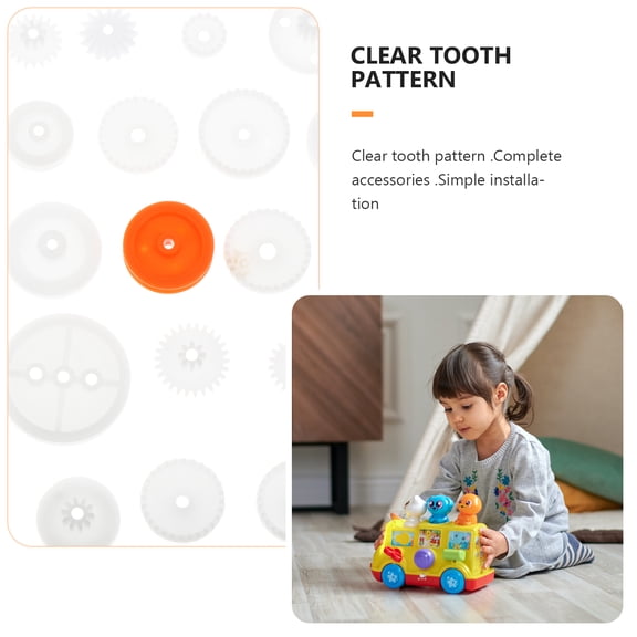 Homoyoyo 64Pcs Reduction Gears for DIY Projects with White Plastic for Hobbyists and Students