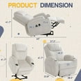 thumbnail image 7 of Furmax Electric Power Lift Recliner Soft Corduroy Chair Sofa with with 8 Vibrating Massages Ergonomic Lounge Chair with 2 Cup Holders and Side Pocket,Beige, 7 of 7