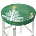 thumbnail image 3 of Fotbe Christmas Green Stool Covers Round,Waterproof Round Bar Stool Covers Bar Chair Covers Washable Stool Cushion Slipcover for 12-14 Inch Chair-14 inch, 3 of 7