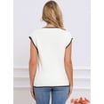 thumbnail image 3 of DARING DIVA V Neck Sweater Vest Fall Winter Pullover Tops S White, 3 of 6