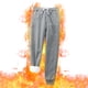 thumbnail image 2 of Gibobby Pantalones para mujer Pantalones para mujer, más cálidos, de terciopelo sólido con bolsillos, para mantener el calor, pantalones de cintura alta(Gris,M), 2 of 4