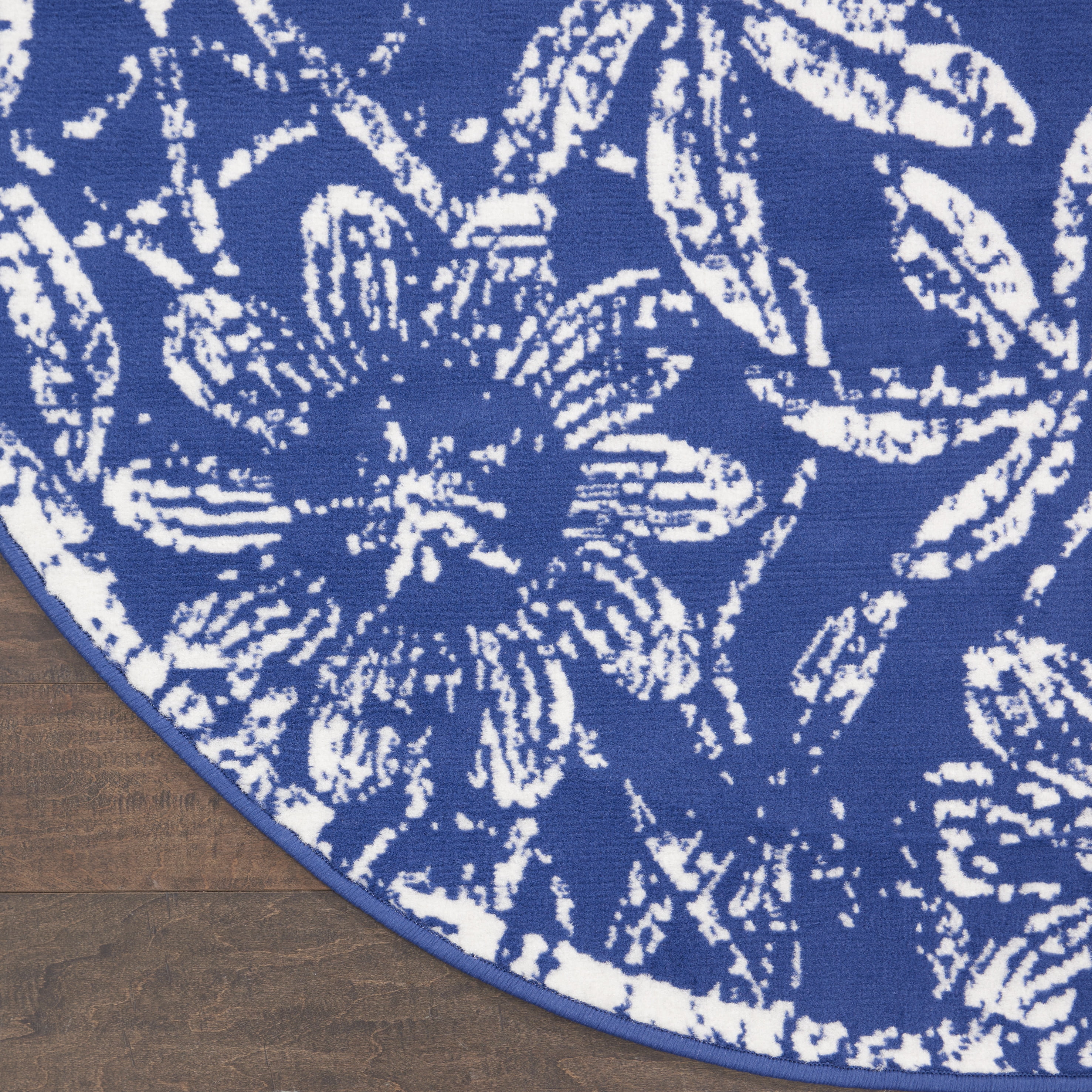 Nourison Whimsicle Botanical Bohemian Navy 5' x round Area Rug, (5' Round)