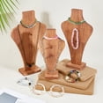 thumbnail image 5 of 3Pcs 3 Sizes Wood Easel Necklace Display Stand Wooden Bust Jewelry Display Portable Necklaces Holder Stand, 5 of 6