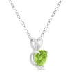 thumbnail image 2 of Timeless Classics Heart Shape Peridot Solitaire Pendant Necklace in 14K White Gold - 5MM, 2 of 5