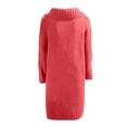thumbnail image 5 of Lovskoo Long Cardigans for Women Trendy Hood Cardigan Large Size Sweater Pocket Single Breasted Long Sleeves Coat Red, 5 of 6