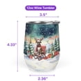 thumbnail image 5 of Merry Christmas Santa Reindeer Antlers Boxer Sleigh Xmas Winter Holiday 12oz Stainless Steel Wine Tumbler Insulated Cup with Lid Boxers Dog Lover Gifts Idea - 00023, 5 of 5