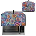 thumbnail image 2 of Renewold Toaster Oven Protector Easy Clean Microwave Oven Air Fryer Cover Dust Protection Polyester Kitchen Countertop Appliance Protector, 20.5 x 16.5 x 10 Inches, Bohemian Flower Violet, 2 of 7
