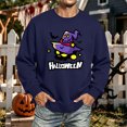 thumbnail image 2 of Men's Halloween Themed Sweatshirt Ghost Pumpkin Graphic Casual Long Sleeve Spooky Pullover Sweatshirt New Stylish Comfort Shirts Navy S, 2 of 5