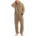 thumbnail image 3 of Innerwin Pajamas Camouflage Print Men Rompers Lounge Long Sleeve Warm Bodysuit Light Yellow L, 3 of 7