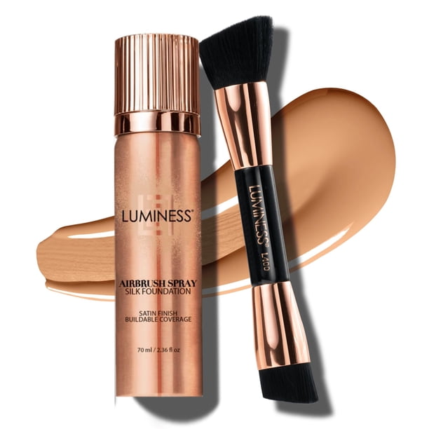 Kit de base de maquillaje Luminess Silk en aerosol, 70 ml, ligero y cálido