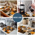 thumbnail image 5 of Halloween Dish Drying Mats for Kitchen Counter, Orange Black Plaid Patchwork Pumpkin Cat Ghost Boo Absorbent Coffee Bar Mat with Non-slip Rubber Backed Quick Drying Dish Rack Pad 16"x24", 5 of 9