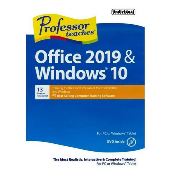 Individual Software  Professor Teaches Office 2019 & Windows10 - Thin DVD Case