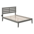 thumbnail image 2 of AFI Oxford Solid Wood Queen Platform Bed with USB Charger in Gray, 2 of 6