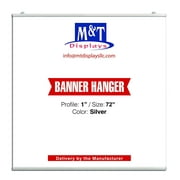 M&T Displays Newage Poster Clamp Set 1" Silver Anodized Aliminum for 72 Poster Width