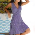 thumbnail image 2 of Yuyuzo Robes Boho pour Femmes 2025 Robe Portefeuille Sans Manches à Col en V Mini Robe Fluide à Fleurs Robe de Plage, 2 of 6