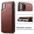 thumbnail image 3 of TekDeals Leather Flip Wallet Card Holder Case Cover For Apple iPhone 13 12 11 Pro, Pro Max, XS Max, XS, XR, X, 8, 7, 6, 6 Plus, 6S, 6S Plus, Brown, 3 of 5