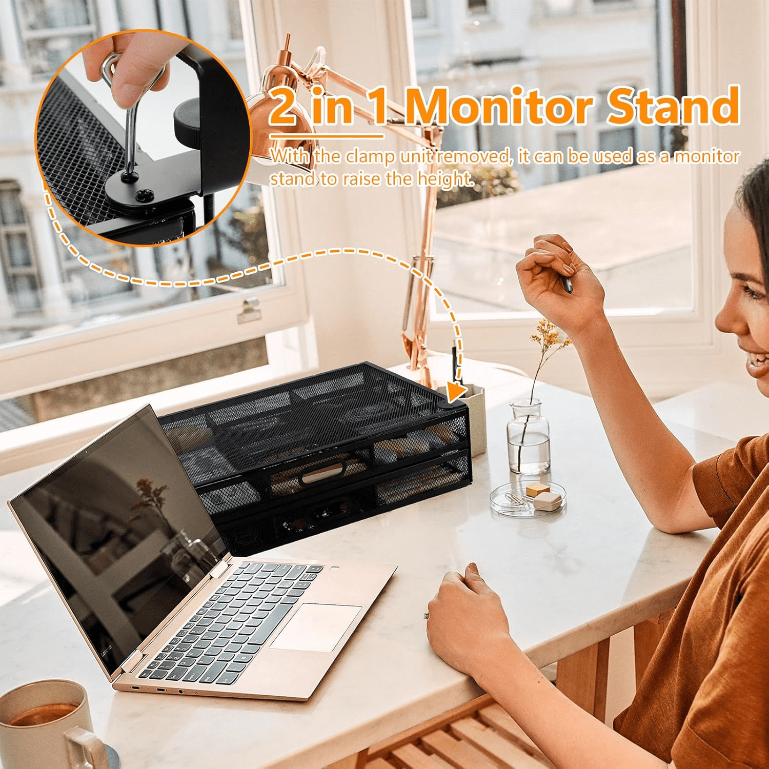 RETON Under Desk Drawers for Organization,Hanging Desktop Organizer,Drawer Organiser,Under-desk Storage Drawer for Home Office