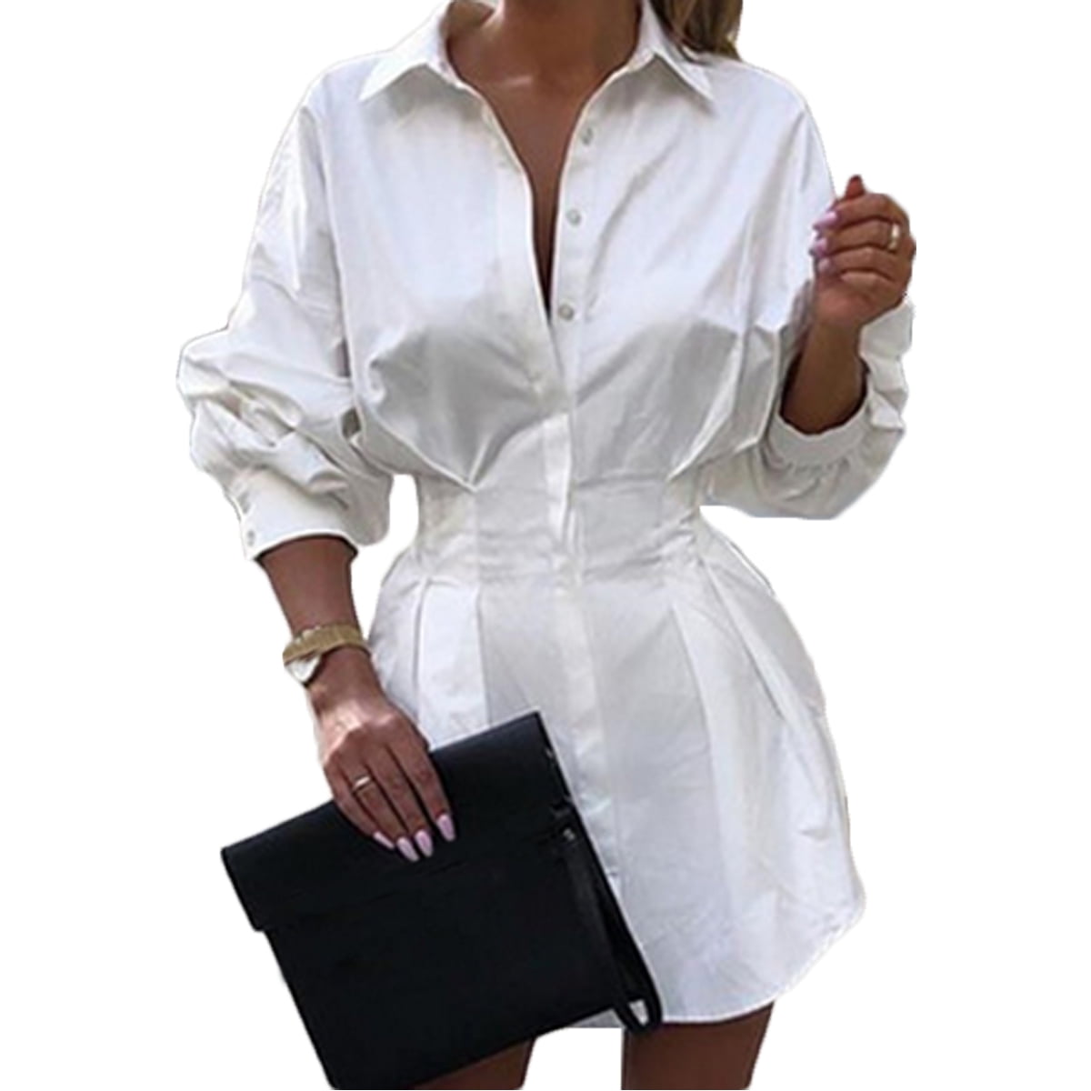 everlane white shirt dress
