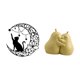thumbnail image 5 of Escultura de pared de metal con forma de gato abrazado, con y soporte para libros, ideal como regalo para amantes de los gatos y los libros., 5 of 8
