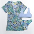 thumbnail image 4 of TOWED22 Girl's 3 Piece Swimsuits Wrap Criss Cross High Waisted Bikini Set with Cover Up Skirt Sky Blue,7-8 Y, 4 of 7