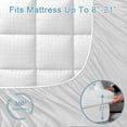 thumbnail image 5 of Fusion King Mattress Pad Quilted Fitted Mattress Protector Cooling Pillow Top Mattress Cover Breathable Fluffy Soft Mattress Topper with 8-21" Deep Pocket, 5 of 7