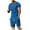 Blue, variant on VBTAPA Mens Summer Track Suits 2 Piece Waffle Knit Polo Shirt and Shorts Set Color Block Casual Sweatsuits with Pockets Lightning Sales of Today Black XXXL