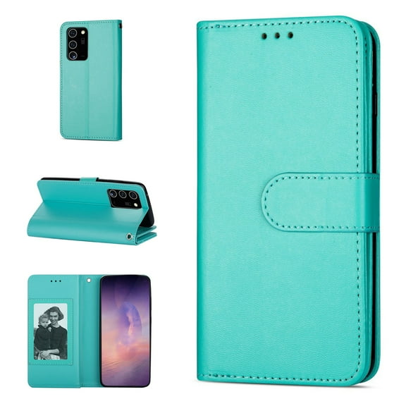 Dteck Case For Samsung Galaxy Note 20 (6.7 inches), Magnetic PU Leather Wallet Strap Case Flip with 9 ID&Credit Card Slots Pocket Stand Protective Phone Cover ,Mint