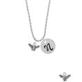 thumbnail image 2 of Delight Jewelry Silvertone Small 3-D Bee Silvertone Script Initial Disc - N - Charm Necklace, 20"+3", 2 of 4