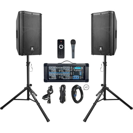 OP PRORECK DEL 126 2000W Bluetooth PA Speaker System Perfect for DJs, Bands, Karaoke, Live Events