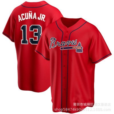 Warriors 27Riley/13Acuna Jr./8Rosario Red Baseball Jersey