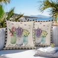 thumbnail image 3 of Throw Pillow Covers 18x18 Inch Set of 2, Spring Floral Tulip Waterproof Outdoor Pillow Covers, Black Check Buffalo Decorative Cushion Pillowcases for Couch, Sofa, Bed, Garden, Patio, 3 of 9