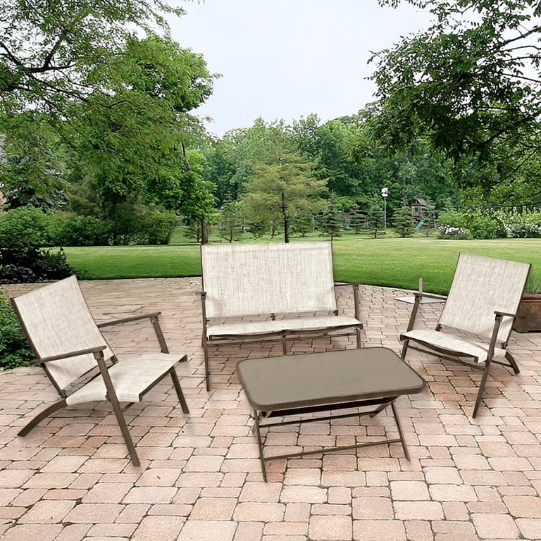 Letright Industrial Novara 4-Piece Outdoor Metal Foldable Dining