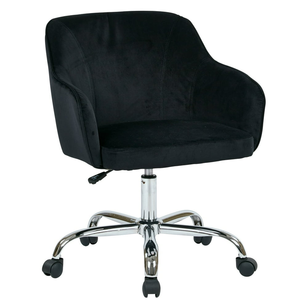 OSP Home Furnishings Bristol Task Chair with Black Velvet Fabric