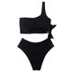 thumbnail image 4 of Trajes de baño de dos piezas de corte alto con lazo de bikini de talle alto de un hombro para mujer (XL) JFHHH pequeña, 4 of 5